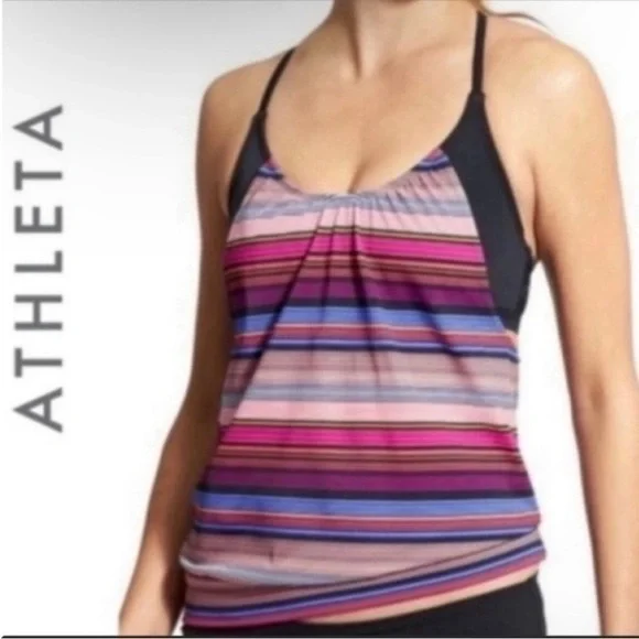 Athleta D/DD Capri Stripe Blousy Tankini Top - Picture 7 of 8